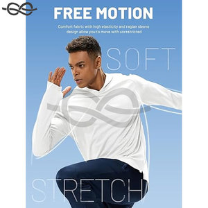 Sudadera con capucha de protección solar UPF 50 + para hombre, Camisa ligera de secado rápido de manga larga, capucha, agujeros para los pulgares, pesca, senderismo, correr, deportes al aire libre - Product Image 5