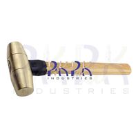 Martillo de latón de 2 libras con cabeza redonda de 30 mm x 110 mm, mango de madera, herramientas de bricolaje para joyería y metalistería, personalizable OEM