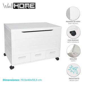 Cassettiera WELL HOME bianca a 3 cassetti 70.5x40x55.5cm - Product Image 2