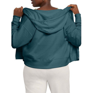Sudadera con capucha de lana de algodón sólido personalizada para mujer, logotipo frontal con patrón de letras tejidas superiores de alta calidad para invierno - Product Image 5