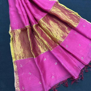 Bharat Chikan Udhyog Dupatta de Seda Mulchanderi Pura Teñible de 2.5m, Suave, Ligero, de Alta Calidad, Sin Arrugas, Tradicional Indio - Product Image 1