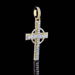 Pendentifs Hip Hop Diamant Moissanite en Forme de T pour Homme Collier Croix Diamant Glacé en Argent 925 Lettre Initiale T Charme - Product Image 3