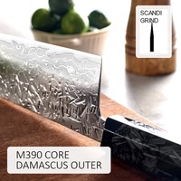 Couteau de cuisine de 6 pouces en acier Damas M390, couteau utilitaire japonais à éplucher, manche en résine de fibre de carbone, pour la cuisine à la maison