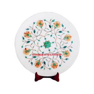 Plaque d'incrustation décorative de forme ronde en marbre blanc pur au design le plus attrayant pour la maison et l'hôtel à usage décoratif au meilleur prix - Product Image 1