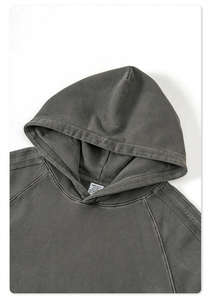 Sudadera con capucha de lavado ácido de alta calidad con logotipo personalizado 100 algodón en blanco de gran tamaño para hombre Sudadera con capucha lisa de lavado ácido sudaderas con capucha para hombre - Product Image 3