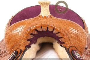 Saishas เกรดพรีเมี่ยมแบบชาวตะวันตก DD หนังแท้ทรงกระบอกสำหรับแข่งม้าทำด้วยมือน้ำหนักเบาสวมใส่สบาย - Product Image 2