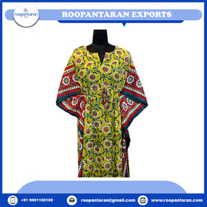 Hot Selling <b>Kaftan</b> Women Dress Comfortable Luxury Long Size Hand Block Printed Soft Cotton Voile <b>Kaftan</b> Nightwear for Sale - Product Image 2