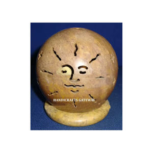 ที่ใส่เทียนทีไลท์ทำจากหินสบู่ธรรมชาติ ดีไซน์แกะสลักลายดวงอาทิตย์  งานแฮนด์เมด เป็นมิตรกับสิ่งแวดล้อม ทนทาน ไม่ซ้ำใคร เหมาะสำหรับตกแต่งบ้านและโรงแรม - Product Image 1