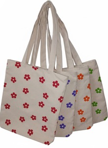 BloomCraft Floral Canvas <b>Tote</b> <b>Bags</b> with Long Handle Zipper Closure & Inside Pocket-<b>Wholesale</b> - Product Image 5