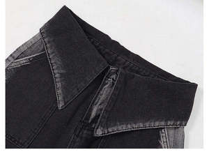 Jeans en denim délavé pour homme 2025 |   Pantalon large et droit de couleur unie de haute qualité |   Jeans vintage en pur coton coupe ample - Product Image 3