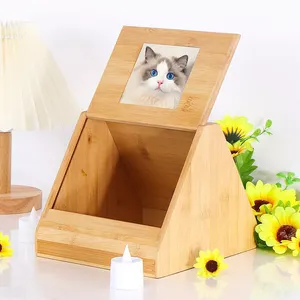 Best Seller Eco-Friendly Bamboo Pet Memorial Urn with Photo Frame Modern Wooden Keepsake <b>Box</b> <b>for</b> Dog or Cat <b>Ashes</b> - Product Image 5