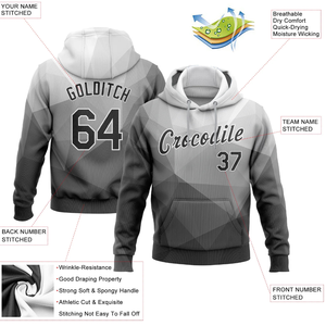 Sweat-shirt à capuche personnalisé avec sublimation géométrique grise, vêtements de sport personnalisés, logo personnalisé, design d'équipe, hommes femmes OEM - Product Image 6