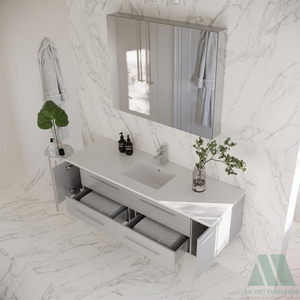 ตู้ไม้สไตล์โมเดิร์นพร้อมประกอบสำหรับโรงแรมห้องน้ำ lavabo สำหรับวิลล่าอพาร์ทเมนต์ในโรงพยาบาล - Product Image 2