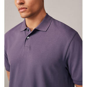 Polo à manches courtes pour hommes, avec logo personnalisé, polo en toile à motif uni, avec base en coton peigné - Product Image 2