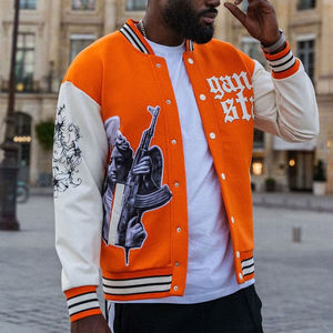 Letterman Baseball Varsity Letterman Jacket pour hommes Polyester Full Sleeve College Outerwear, Custom Embroidery, Button Design - Product Image 6