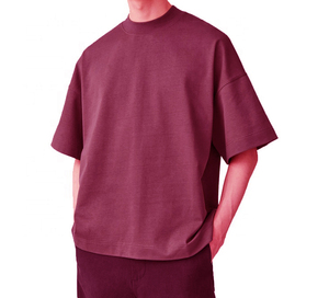 Camiseta de Hombre con Logotipo Personalizado Serigrafiado, 100% Algodón Tejido, Estilo Urbano, Hombros Caídos, Corte Holgado y Grueso - Product Image 3