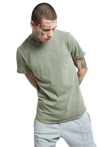 Camiseta con costuras en contraste para hombre, camisetas de algodón turco con logotipo OEM y bolsillo - Product Image 4