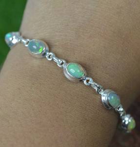 Natural Ethiopian Opal 925 Sterling <b>Silver</b> <b>Adjustable</b> <b>Bracelet</b> Handmade Gemstone Jewelry Elegant Gift For Women - Product Image 6