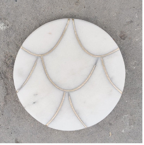 Posavasos modernos de diseño dividido en mármol y madera con base de latón. Disponible a precios de mayoreo. - Product Image 5