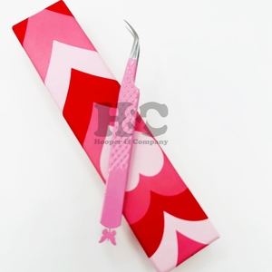 Nouvelle pince à épiler d'extension de cils anti-magnétique pointu rose Logo de vison haut durable pince à cils papillon de qualité supérieure - Product Image 2