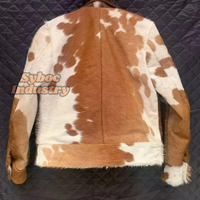 Veste à franges en cuir de Cowboy pour hommes cheveux en peau de vache élégants sur cuir véritable grande taille veste d'équitation en cuir pour garçons