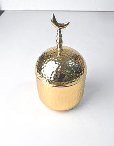 Bol rond polonais brillant martelé en laiton nickelé chromé argenté avec base en bois et métal Designer servant un look classique - Product Image 6