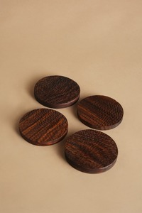 Eco-Friendly Acacia Wood Coasters Stylish Durable Perfect for Coffee Tea Drinks Protects <b>Furniture</b> Set of 6 Natural Design - Product Image 4