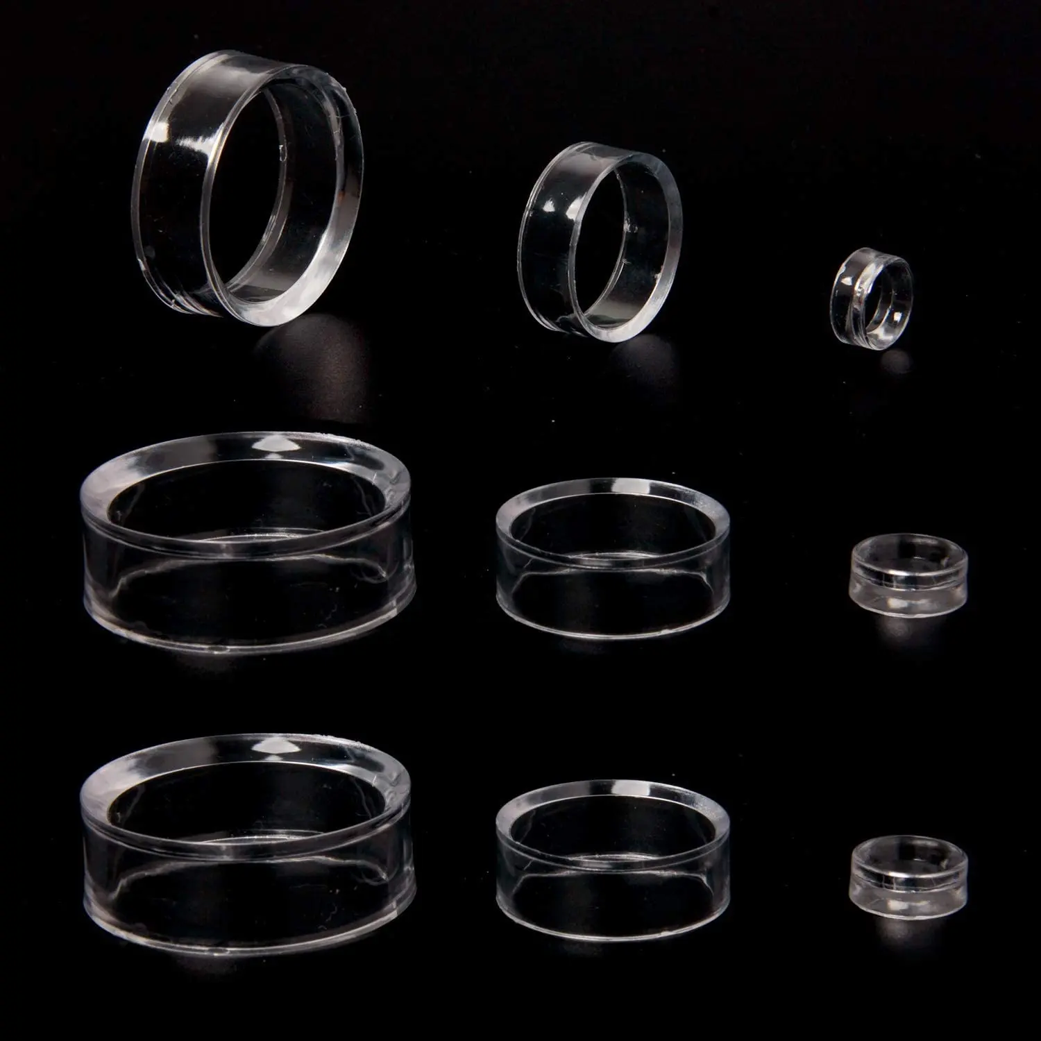 Soporte redondo de esfera acrílica transparente, Perspex, estante de exhibición para esferas de anillo, soporte de exhibición circular