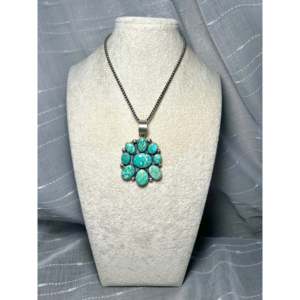 Pendentif artisanal en argent sterling avec variscite Broken Arrow de Kathleen Livingston, serti en clos, incrustation or rose, numéroté - Product Image 6