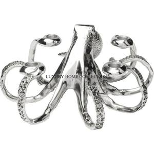 Bougeoirs en aluminium et marbre polis à l'or de conception de fleurs bougeoirs en gros nouveau look bougeoir éclaircissant en Inde - Product Image 3