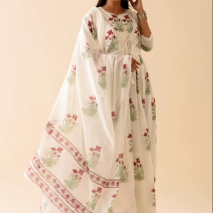 Femmes filles imprimé pur coton Maxi robe indien bloc imprimé décontracté été soirée à la mode en gros longue Midi en vrac - Product Image 1