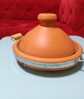 Grand Tajine Marocain Traditionnel Non Émaillé avec Poignées, Fait Main, Sans Plomb, Ustensiles de Cuisine, Pots à Tajine