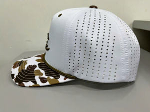 Vente en gros Logo brodé personnalisé Camo Print Canvas Trucker Hat Rope Detail 5-Panel Baseball Caps ODM Cycling Sports Headwear - Product Image 3