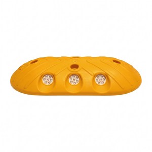 Bouton de sécurité routière ovale en aluminium avec réflecteur en verre et lumière d'avertissement - Product Image 3