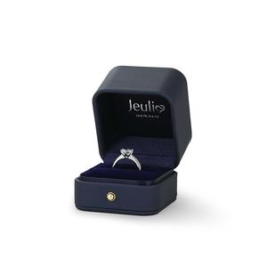 Vintage Dark Blue <b>Proposal</b> <b>Ring</b> <b>Box</b> by Jeulia-Elegant Square Jewelry <b>Box</b> for Wedding - Product Image 2