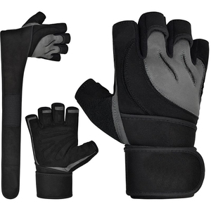 Transpirable deporte Fitness entrenamiento levantamiento de pesas medio dedo muñeca envoltura gimnasio levantamiento de pesas guantes para hombres mujeres - Product Image 1