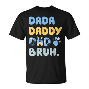 T-shirt a maniche corte per adulti, unisex, girocollo, con stampa grafica per la festa della famiglia, per esprimere il amore per il papà. - Product Image 2