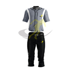 Usine En Gros 100% Polyester Sublimé Baseball Uniforme Ensemble Pas Cher Vêtements D'entraînement pour Hommes Softball Jersey avec Style Blanc - Product Image 4