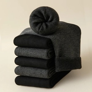 Calcetines de vestir de mezcla de algodón cálidos y acogedores de otoño para hombre de colores con logotipo personalizado-Soft Home Sleeping - Product Image 5