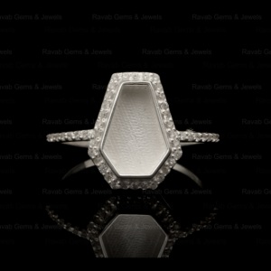 Bague semi-montée en argent sterling plaqué de qualité supérieure, 10x7mm, avec zircon en forme de poire, pour la création de bijoux DIY avec lait maternel - Product Image 3