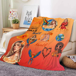 Mantas personalizadas de <span class=keywords><strong>Karol</strong></span> <span class=keywords><strong>G</strong></span>, cantante colombiana, anti-pilling, súper suaves, ligeras, de forro polar y franela. - Product Image 2