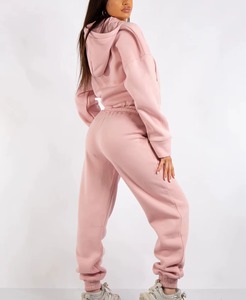Conjunto de 2 Piezas para Mujer, Talla Grande, Informal, Otoño Invierno, Sólido, Bordado, Transpirable, Top Largo Regular con Capucha y Pantalones de Terciopelo - Product Image 2