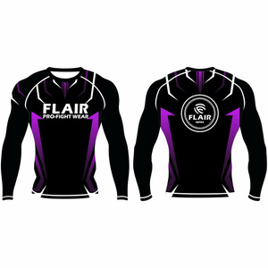 Rashguard MMA personnalisé en polyester/spandex durable, manches longues, protection UV, compression, respirant, séchage rapide, 220g - Product Image 2