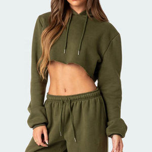 Sweat-shirts à capuche courts pour femmes de haute qualité, 100% coton, vêtements décontractés, prix raisonnable, best-seller en vente - Product Image 5