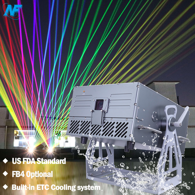 40W RGBW IP65 Waterproof High-Speed Scanning Laser Projector with DMX512/ILDA Control for Outdoor Events Stage Concert Lighting