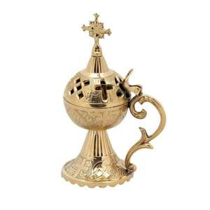 Engraving Design Luxury <b>Incense</b> Burner Religious Decoration <b>Church</b> Censer Premium <b>Incense</b> Burner for <b>Church</b> Use Only - Product Image 5