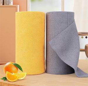 Rouleau de chiffons de nettoyage en microfibre pour <span class=keywords><strong>cuisine</strong></span>, tricotés chaîne, sans huile, réutilisables, anti-déchirure, taille personnalisée - Product Image 1