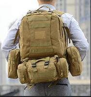 Sac à dos multifonctionnel imperméable de 55L pour l'extérieur, sac à dos de randonnée de grande capacité, sac à dos tactique