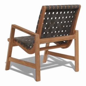 Sillón de Madera de Teca Moderno Europeo, Muebles de Exterior Ecológicos y Duraderos, Sofá de Jardín de Cuero con Tela para Hotel - Product Image 6