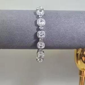 Pulsera de tenis de oro blanco de 14K, corte redondo, Moissanite Diamond Lab, brillo creado para mujeres y niñas - Product Image 2